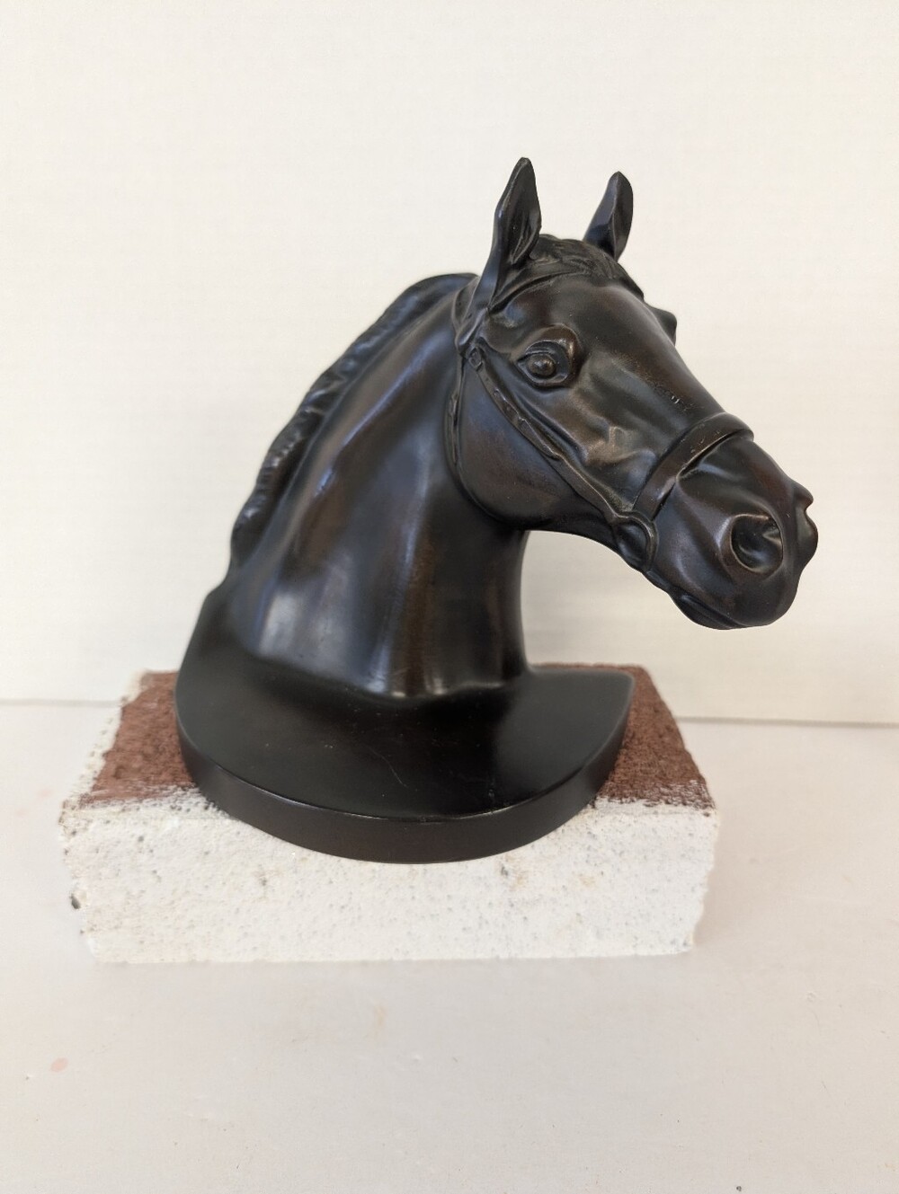 Statue Black Horse Head Sculpture Decorative Bust - Home Art